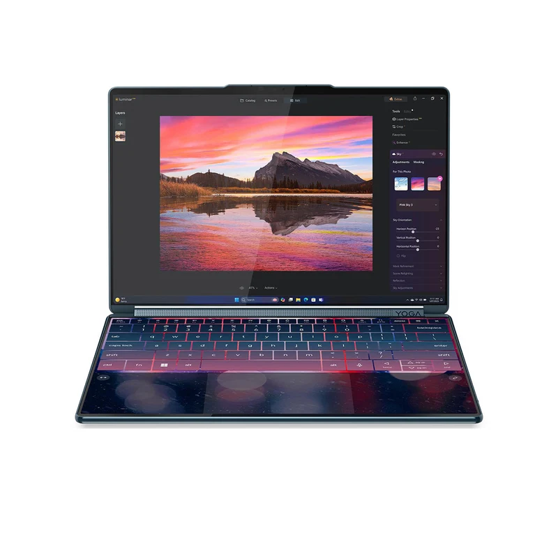 Lenovo Yoga Book 9 14IAH10 83KJ002DPH Laptop (Tidal Teal) | 2x 14" 2.8K WQXGA+ (2880x1800) OLED 120Hz Touch| Core Ultra 9 285H| 32GB RAM| 1TB SSD| Intel Arc| Win 11 Home|Office Home 2024+ 365 Basic+ Yoga Pen + Yoga Sleeve + A4Tech Keypad