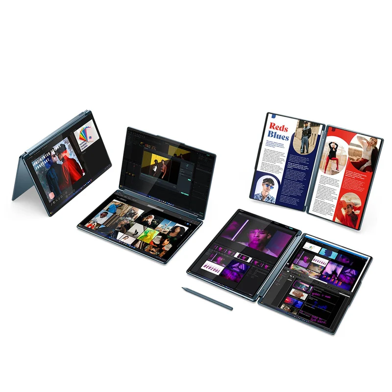 Lenovo Yoga Book 9 14IAH10 83KJ002DPH Laptop (Tidal Teal) | 2x 14" 2.8K WQXGA+ (2880x1800) OLED 120Hz Touch| Core Ultra 9 285H| 32GB RAM| 1TB SSD| Intel Arc| Win 11 Home|Office Home 2024+ 365 Basic+ Yoga Pen + Yoga Sleeve + A4Tech Keypad