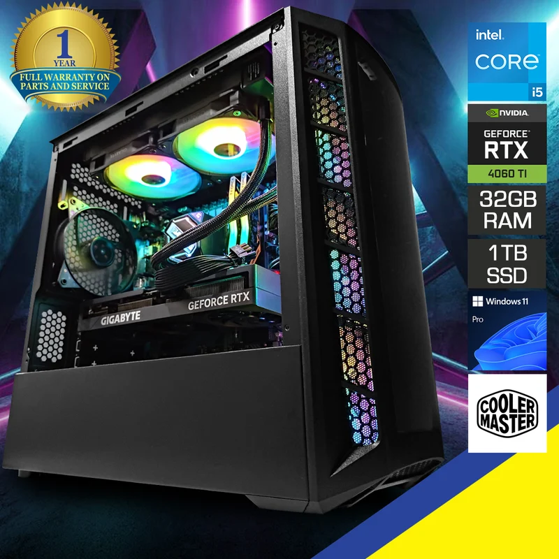 Sigma Masterbox MB320L Black Desktop Gaming PC | Intel i5 14400F | 32GB RAM | 1TB SSD | RTX 4060 TI | Windows 11 Pro