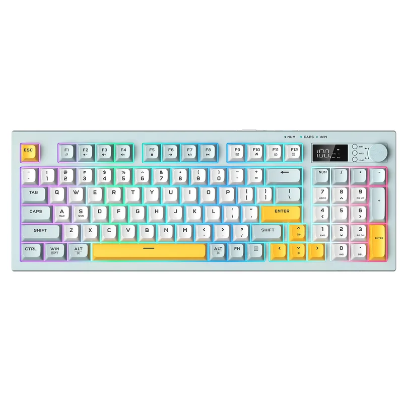 Onikuma G80 94-Key RGB Tri-Mode Membrane Keyboard with Knob and LCD Screen