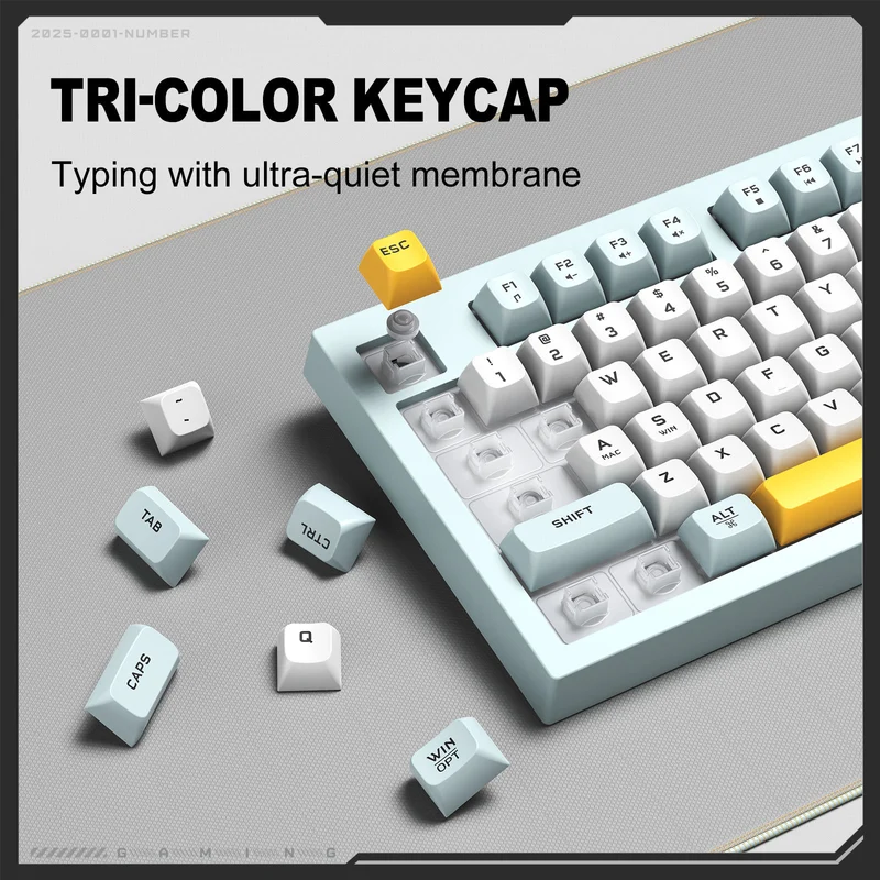 Onikuma G80 94-Key RGB Tri-Mode Membrane Keyboard with Knob and LCD Screen