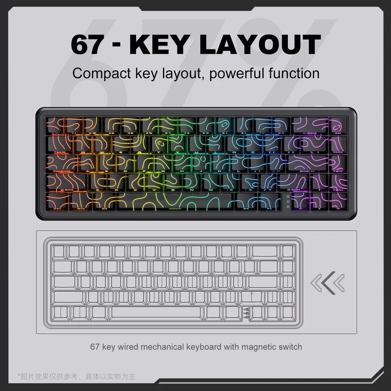 Onikuma G67 67-Key RGB Wired Hot-Swappable Mechanical Keyboard (Magnetic Switch)