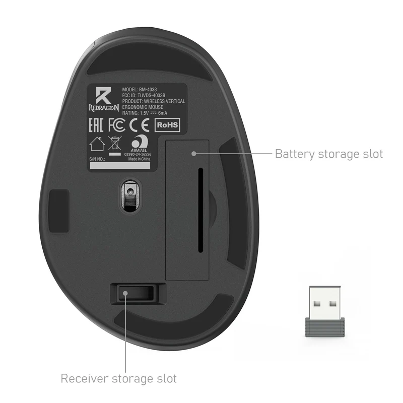 Redragon Wireless 2.4Ghz Vertical Ergonomic Mouse (BM-4033)