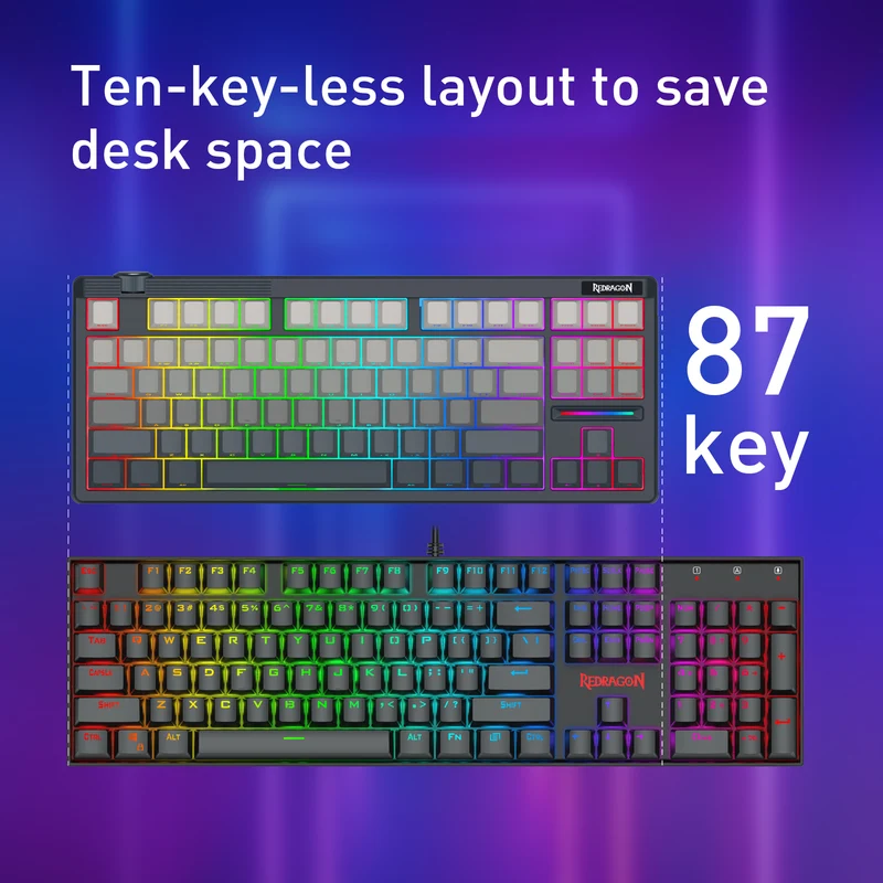 Redragon OTIIM PRO 3-Modes Connectivity 87 Keys Gasket Mechanical Keyboard (K729SP-RGB-PRO)