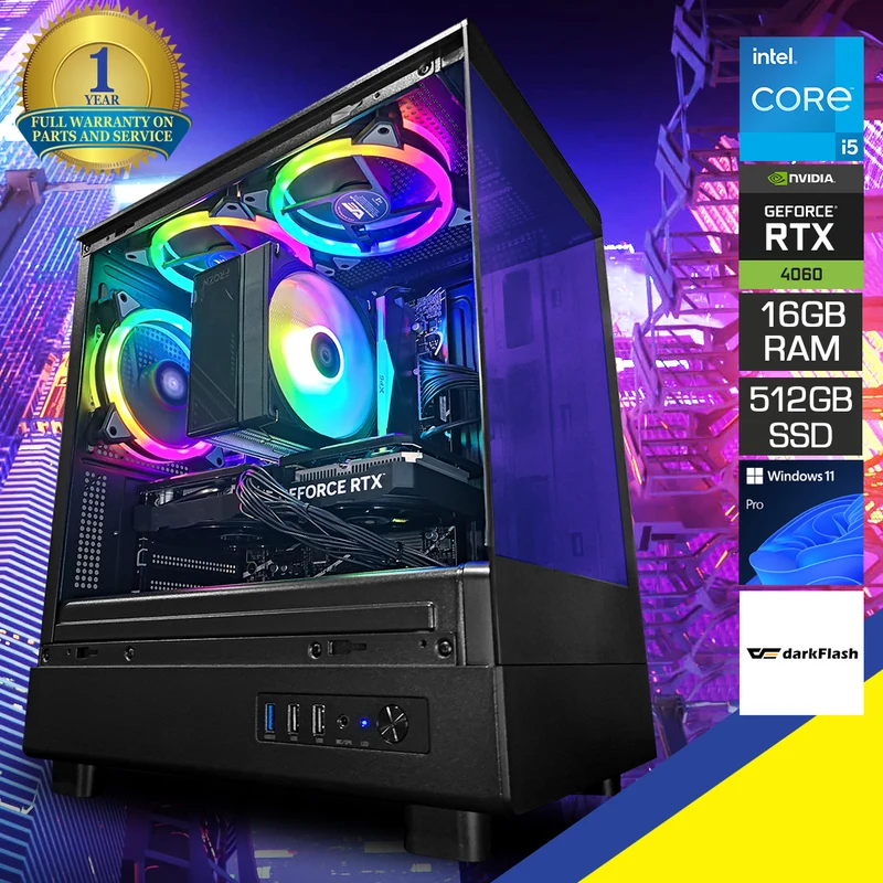 Alpha DB330M Black Desktop Gaming PC | Intel i5 12400F | 16GB RAM | 512GB SSD | RTX 4060 | Windows 11 Pro