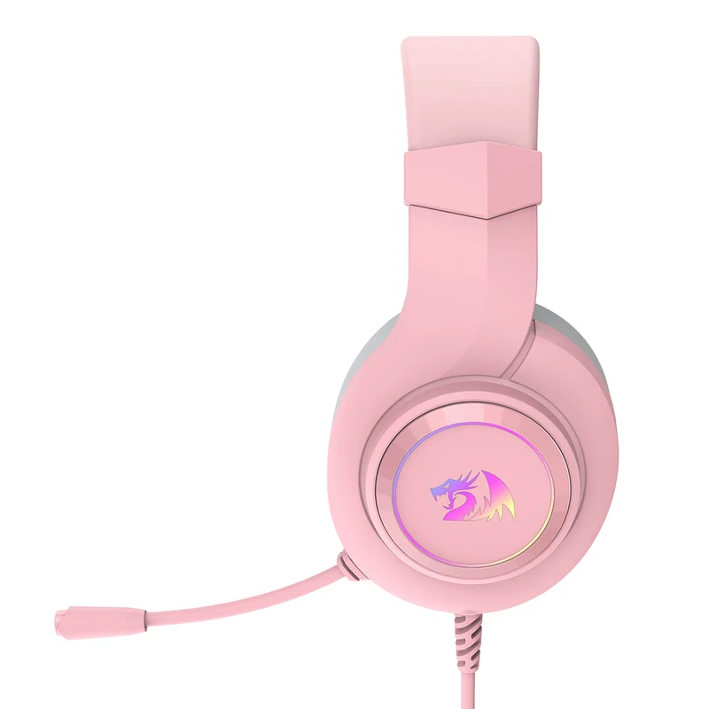 Redragon H371P-RGB Hylas USB Virtual 7.1 Surround Sound Wired Gaming Headset (Pink)