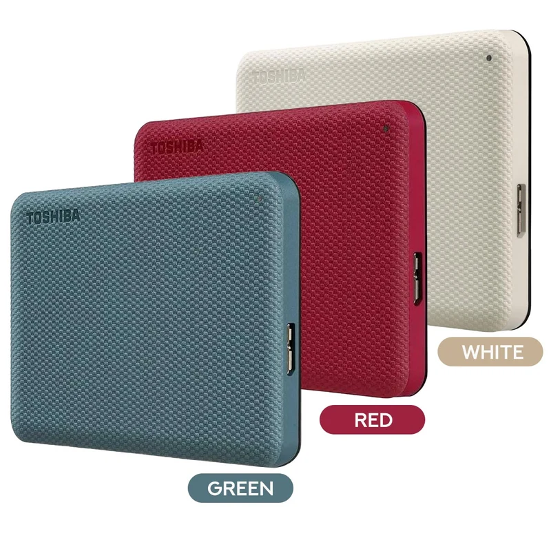 Toshiba Canvio Advance 4TB 2.5" USB 3.2 Portable External Hard Drive (Green, Red, White)