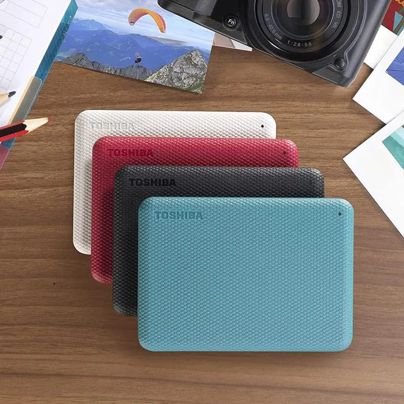 Toshiba Canvio Advance 4TB 2.5" USB 3.2 Portable External Hard Drive (Green, Red, White)