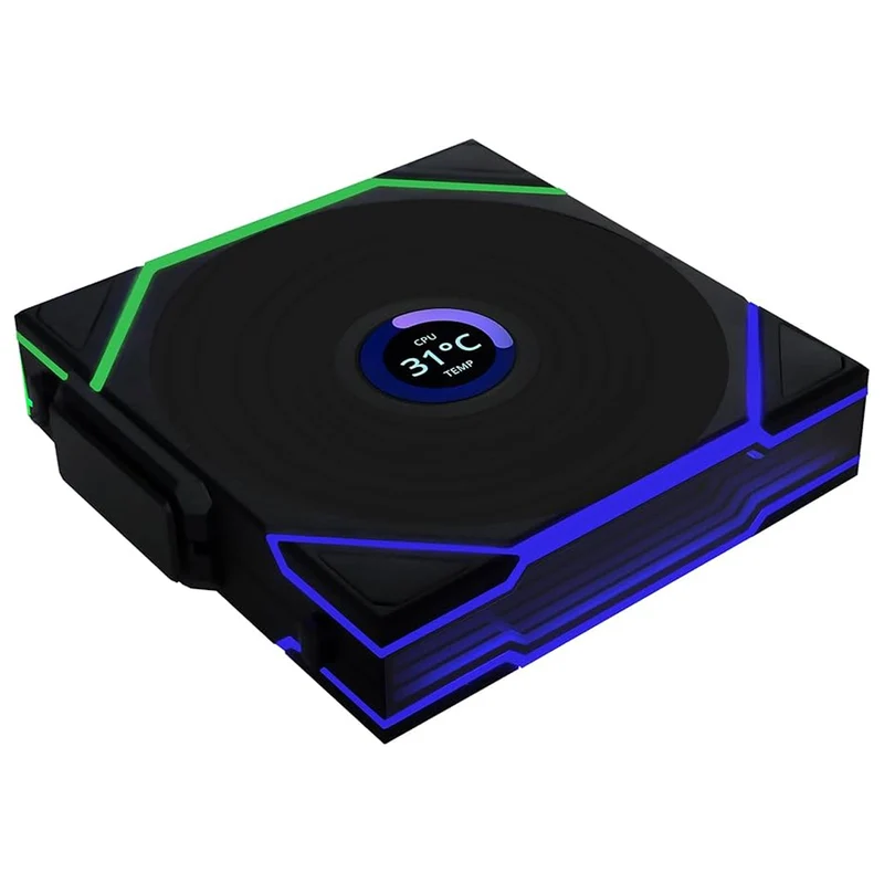 Lian Li Uni Fan TL Wireless LCD 120mm Reverse Blade Revolutionary ARGB Single Fan (Black, White)