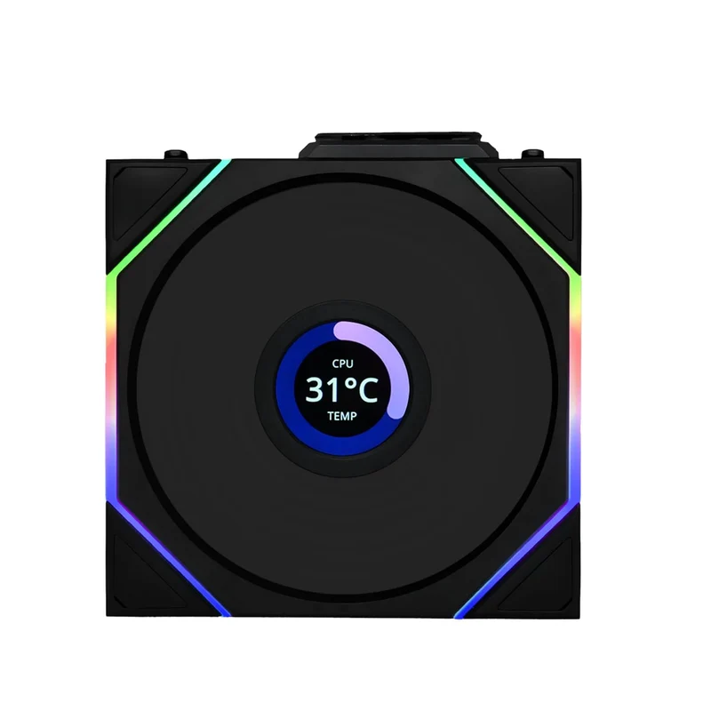 Lian Li Uni Fan TL Wireless LCD 120mm Reverse Blade Revolutionary ARGB Single Fan (Black, White)