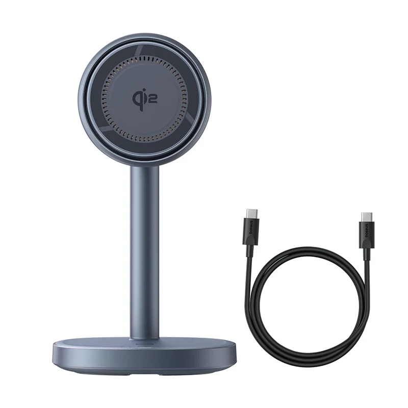 Baseus Orbit 2 Pro Air-Cooled 2-in-1 Wireless Charging Stand Qi2 20W (Space Grey) (P10273500813-00)
