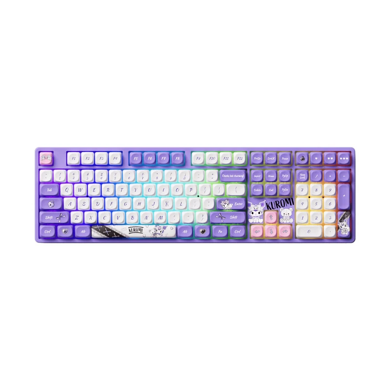 Akko Kuromi 5108B Plus Multi-Mode RGB Hot-Swappable Mechanical Keyboard (Akko TTC Gold Pink Switch, Akko V3 Piano Pro)