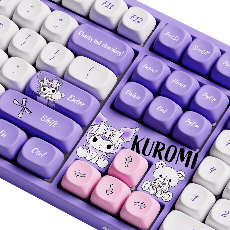 Akko Kuromi 5108B Plus Multi-Mode RGB Hot-Swappable Mechanical Keyboard (Akko TTC Gold Pink Switch, Akko V3 Piano Pro)
