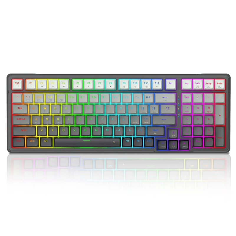 E-Yooso HZ-99 RGB 99-Keys Wired Hot-Swappable Mechanical Keyboard Gradient Grey (Magnetic Switch)