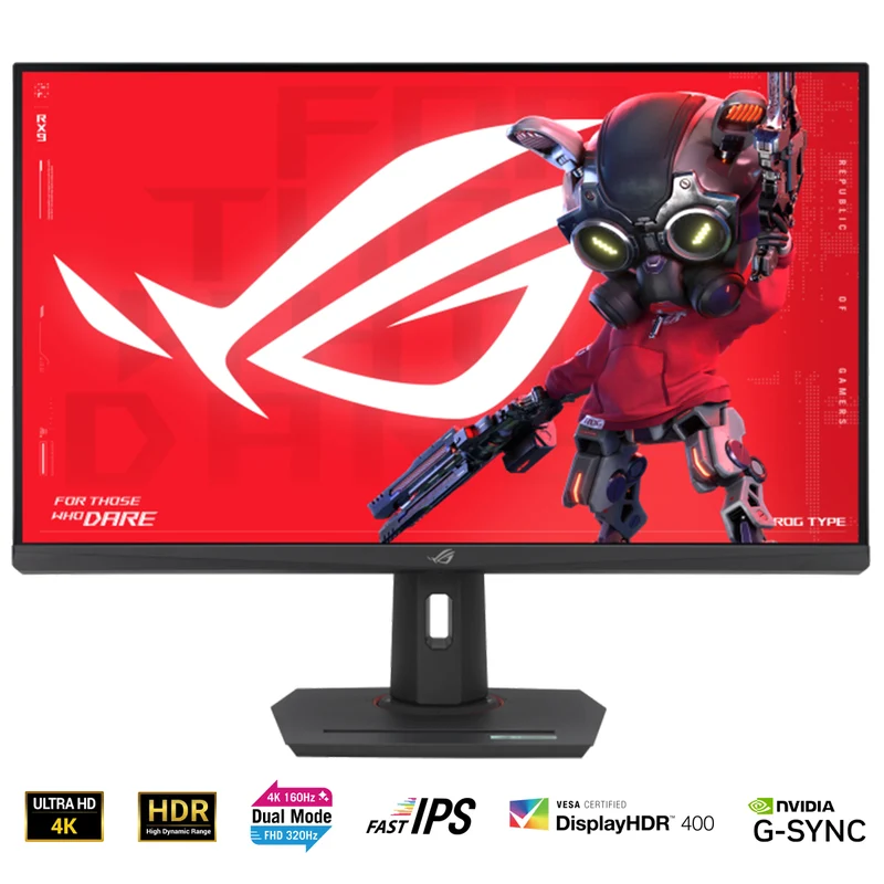 Asus ROG Strix XG32UCG 32" (3840x2160) Dual Mode (4K 160Hz/ FHD 320Hz) 0.3ms Fast IPS USB Type-C Gaming Monitor with Height/ Tilt/ Swivel Adjustment