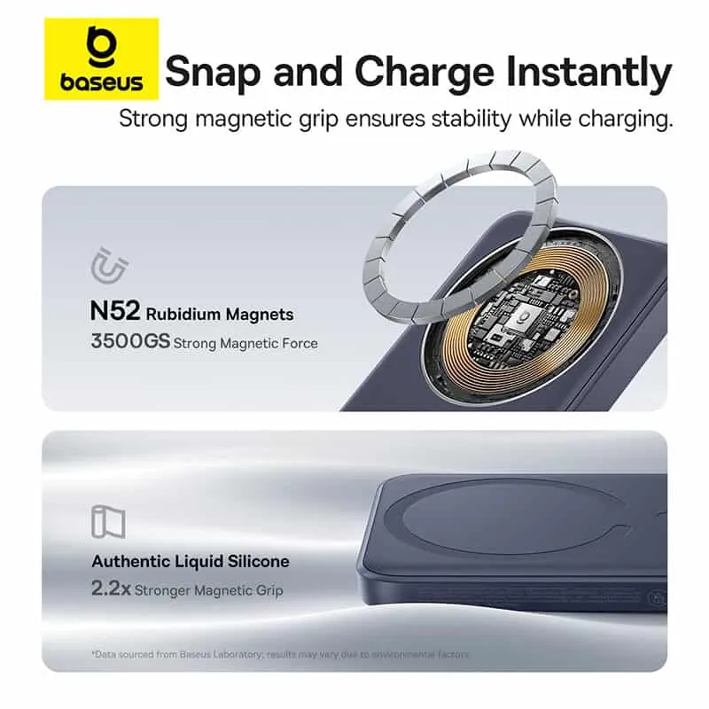 Baseus EnerFill FM11 Ultra-Mini Magnetic Power Bank 10000mAh 22.5W (Space Grey, Moon White)