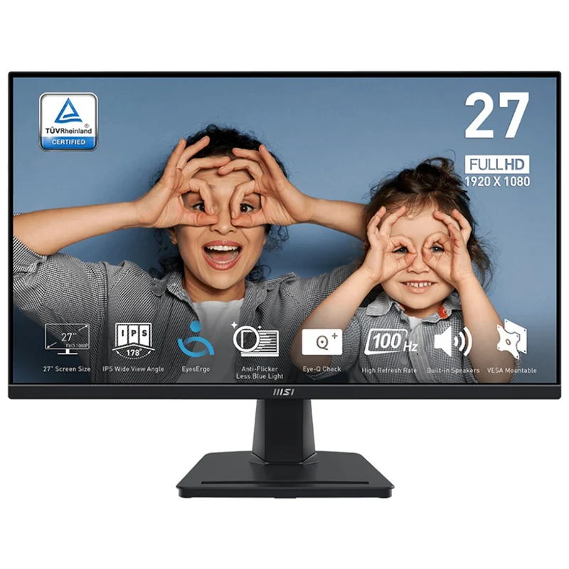 MSI Pro MP275 27" FHD (1920x1080) 100Hz 1ms (MPRT) / 4ms (GTG) IPS Business Productivity Monitor with Tilt Adjustment