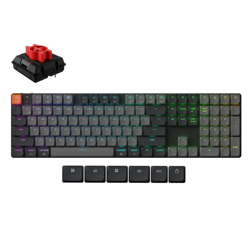 Keychron K5 Full Size RGB Backlight Wireless Mechanical Keyboard Version 2 - Black/Grey (Low Profile Mechanical Switch)