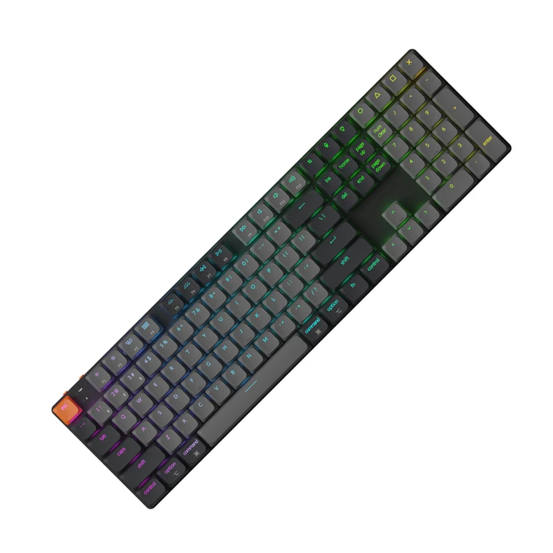 Keychron K5 Full Size Hot-Swappable RGB Backlight Wireless Mechanical Keyboard Version 2 Black/Grey (Low Profile Mechanical Red Switch) (K5X-H1)