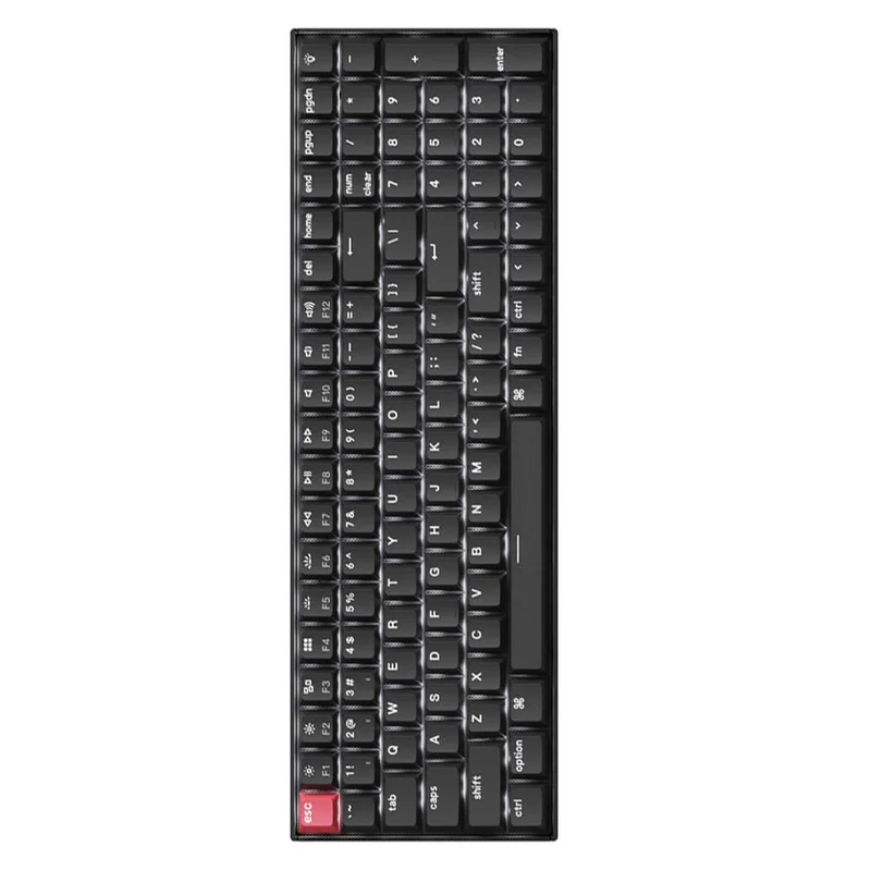 Keychron K4 QMK Fully Assembled Hot-Swappable White Backlight 96% Wireless Mechanical Keyboard Version 3 - Black