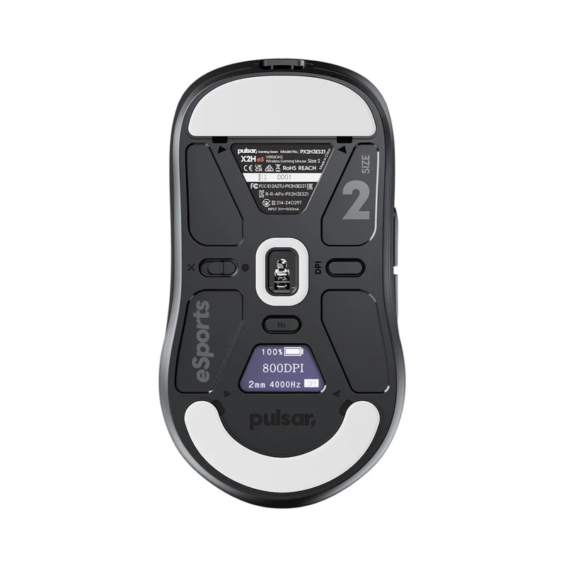 Pulsar X2H V3 eS Esports Tournament Edition Symmetrical Wireless Gaming Mouse Size 2 (Black) (PX2H3ES21)
