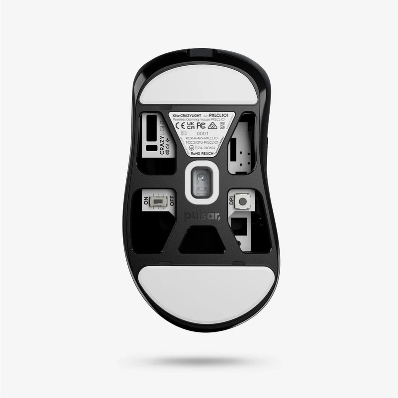 Pulsar Xlite CrazyLight 8K Polling Rate eSports Gaming Mouse Size 1 (Jet Black, Uyuni White)