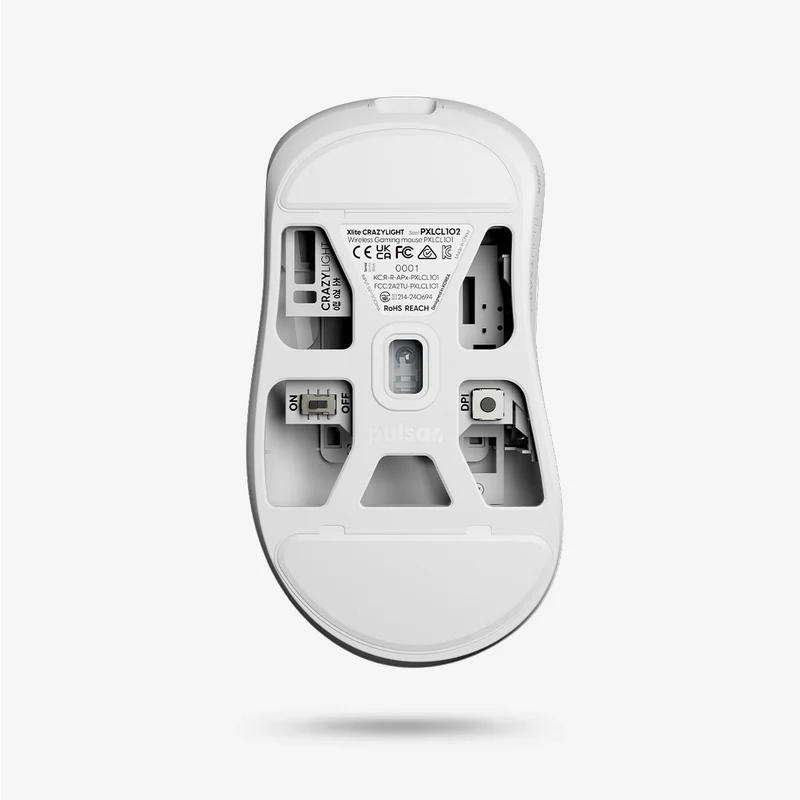 Pulsar Xlite CrazyLight 8K Polling Rate eSports Gaming Mouse Size 1 (Jet Black, Uyuni White)