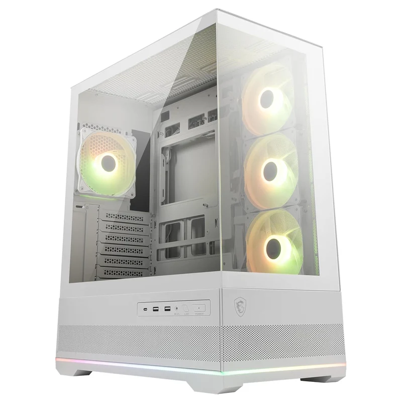MSI MAG Pano 110R PZ Micro-ATX Mid Tower Tempered Glass Gaming Case (Black, White)