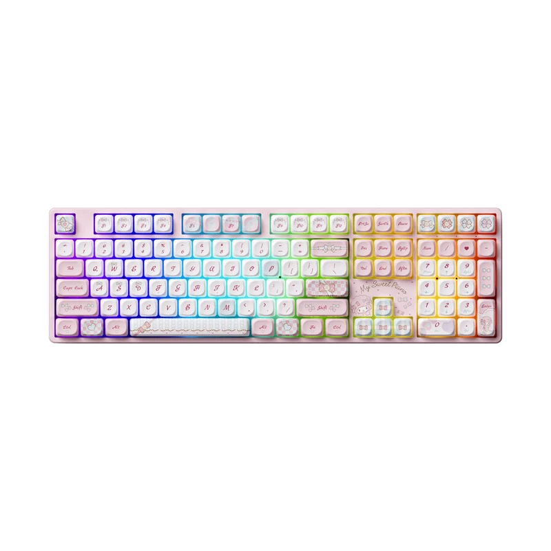 Akko My Sweet Piano 5108B Plus Multi-Mode RGB Hot-Swappable Mechanical Keyboard (Akko V3 Piano Pro Switch, Akko Creamy Cyan Switch)