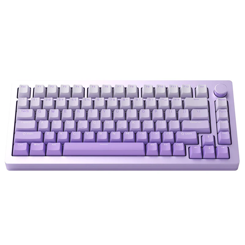 MonsGeek M1W V3 Aluminum Case Multi-Mode RGB Hot-Swappable Mechanical Keyboard (Purple) (V3 Cream Yellow Pro Switch)