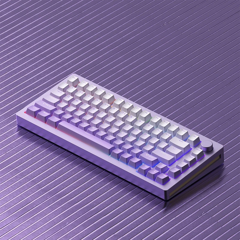 MonsGeek M1W V3 Aluminum Case Multi-Mode RGB Hot-Swappable Mechanical Keyboard (Purple) (V3 Cream Yellow Pro Switch)