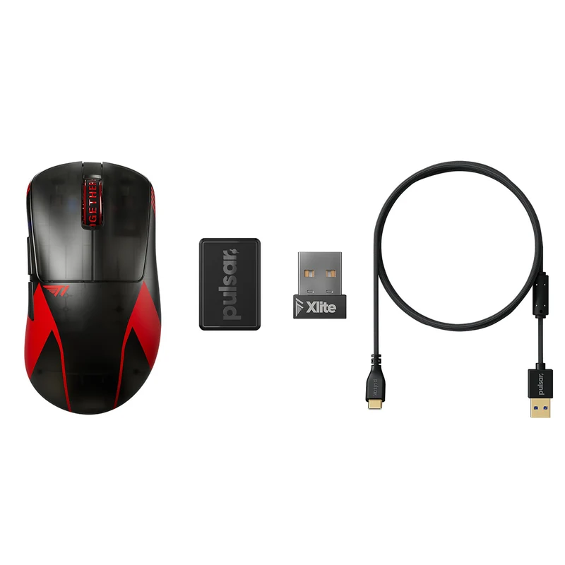 Pulsar Xlite V4 T1 Edition Ultralight Weight eSports Gaming Mouse Size 1 (Black) (PXL41T1)