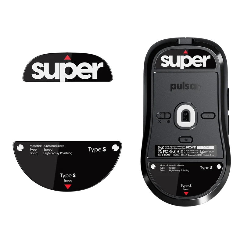 Pulsar Superglide Glass Skates Type-S for Pulsar Tenz Signature Edition (Black) (PTZSGSB)