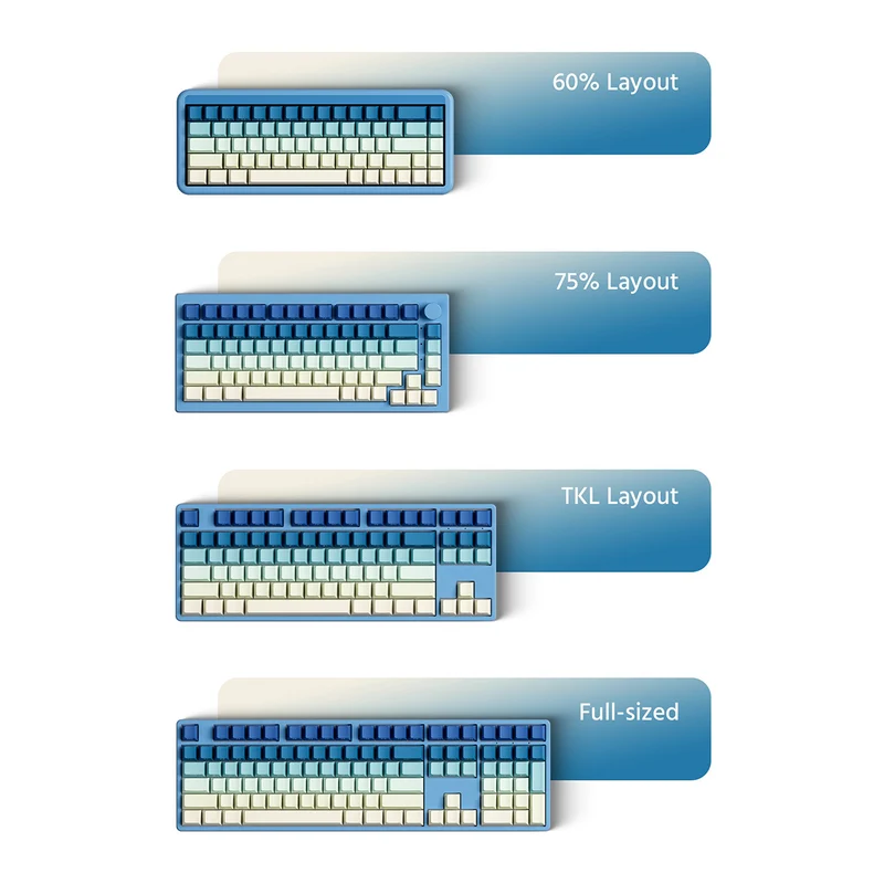 Veekos Keycap Set Cherry Profile 135 Keys (Blue Gradient, Black Gradient, Iris Gradient, Purple Gradient, Blaze Gradient, Forest Gradient, Rose Latte Gradient, Black & Pink Gradient)