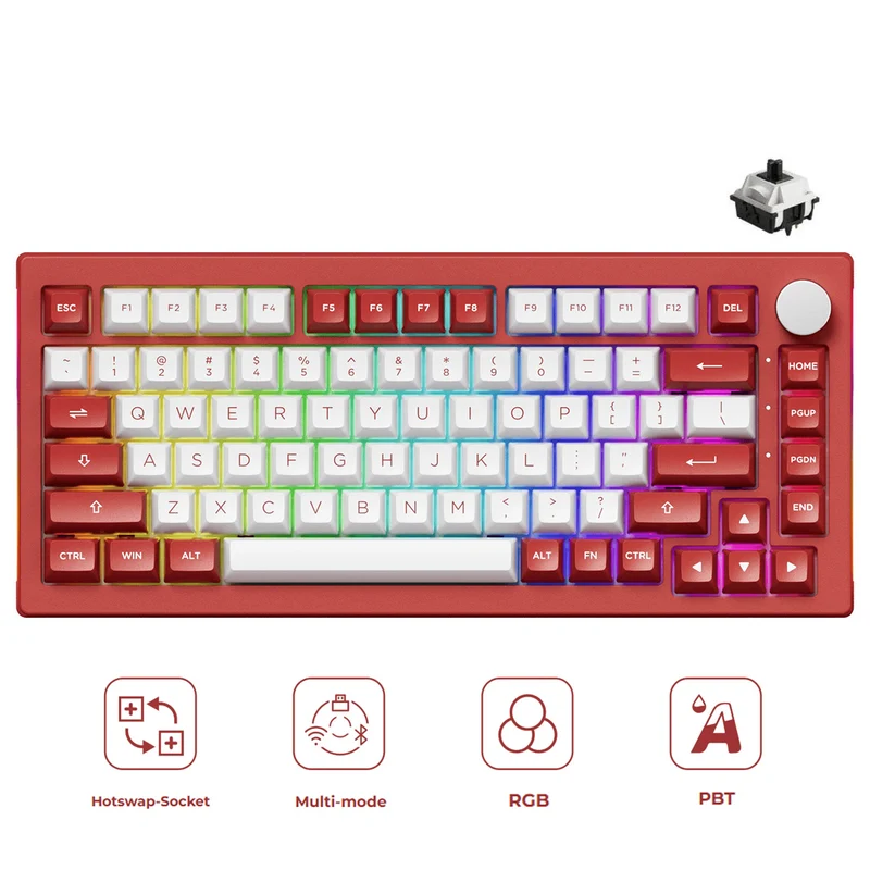 Akko Chicago 5075B Plus Multi-Mode RGB Hot-Swappable Mechanical Keyboard (Akko V3 Piano Pro Switch)