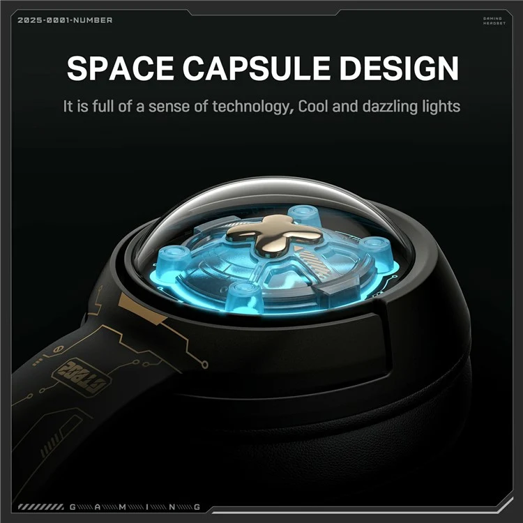 Onikuma GT802 Space Capsule Design Tri-Mode Wireless Headphone (Black, White/Blue)