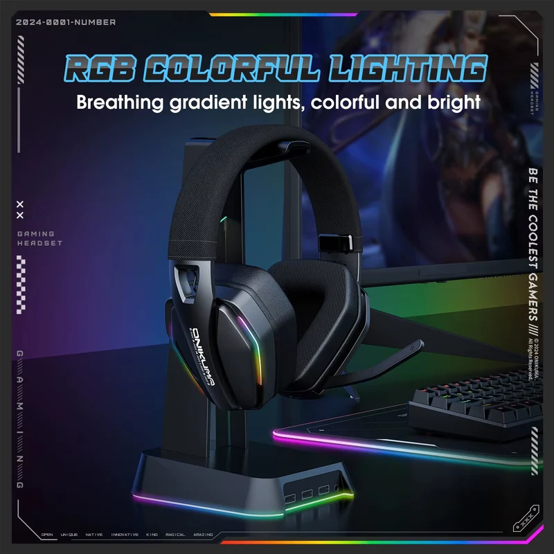 Onikuma GT826 Tri-Mode Wireless Headphone (Black)