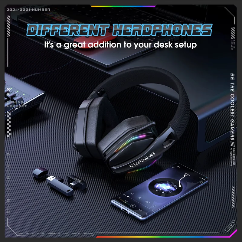 Onikuma GT826 Tri-Mode Wireless Headphone (Black)
