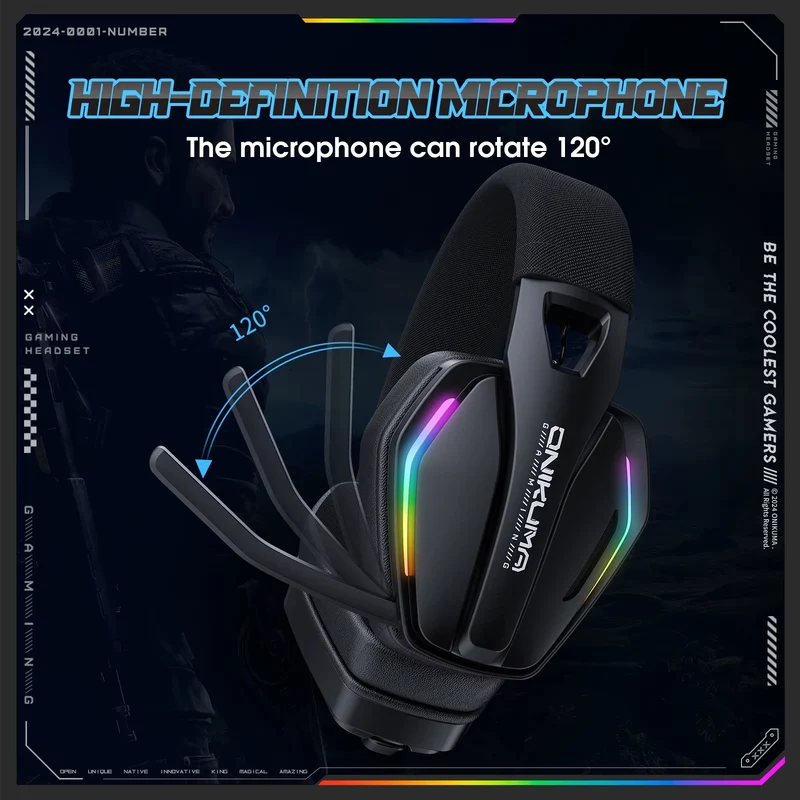 Onikuma GT826 Tri-Mode Wireless Headphone (Black)