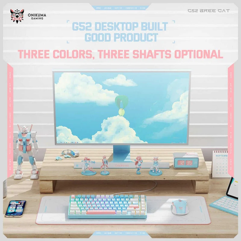 Onikuma G52 Wired 82 Keys Mechanical Keyboard (Star Powder Shaft Switch)