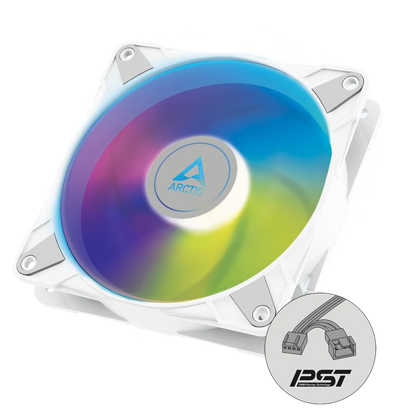 Arctic P12 PWM PST A-RGB Semi-Passive 120mm PWM Fan With Cable Splitter (Black, White)