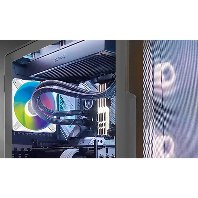 Arctic P12 PWM PST A-RGB Semi-Passive 120mm PWM Fan With Cable Splitter (Black, White)