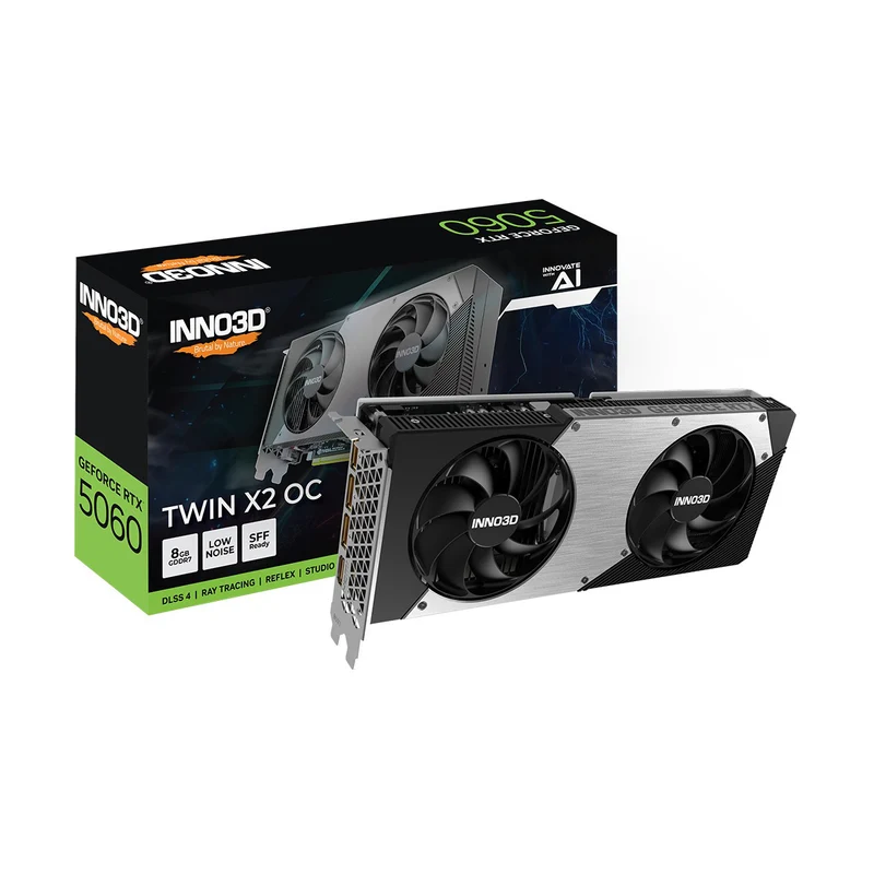 INNO3D GeForce RTX 5060 Twin X2 OC 8GB GDDR7 Graphics Card (N50602-08D7X-195070N)