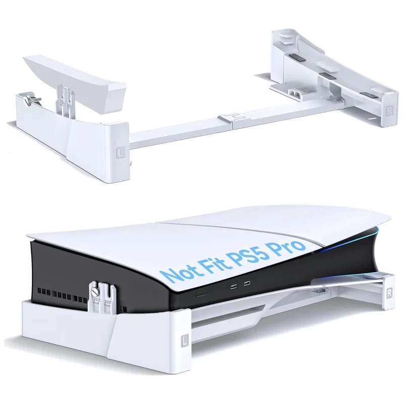 OIVO Adjustable Horizontal Stand for PS5 / PS5 Slim / PS5 Pro (White) (VG-P5302XS-Pro)