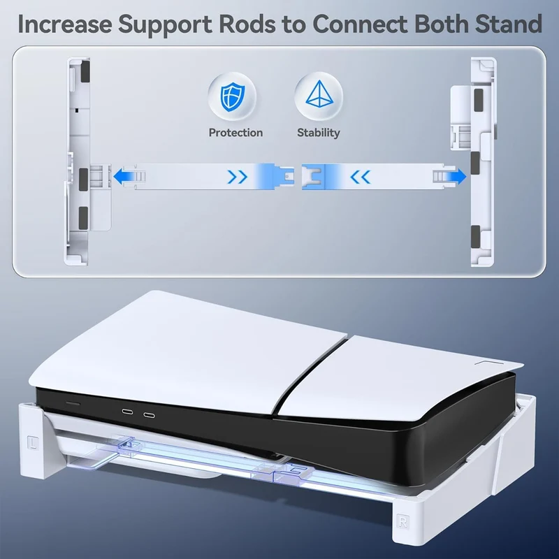OIVO Adjustable Horizontal Stand for PS5 / PS5 Slim / PS5 Pro (White) (VG-P5302XS-Pro)