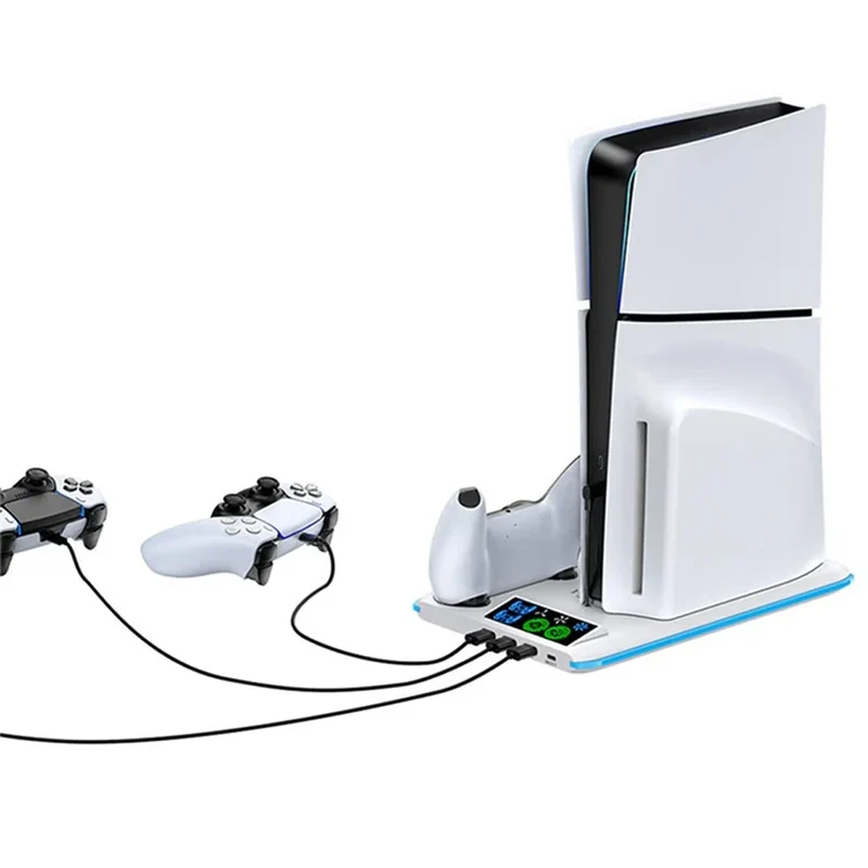 OIVO Cooling Stand with Controller Charger for PS5 / PS5 Slim (White) (IV-P5364X)