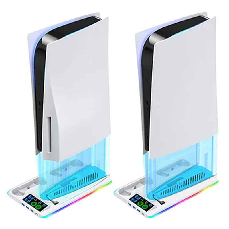 OIVO Cooling Stand with Controller Charger for PS5 / PS5 Slim (White) (IV-P5364X)