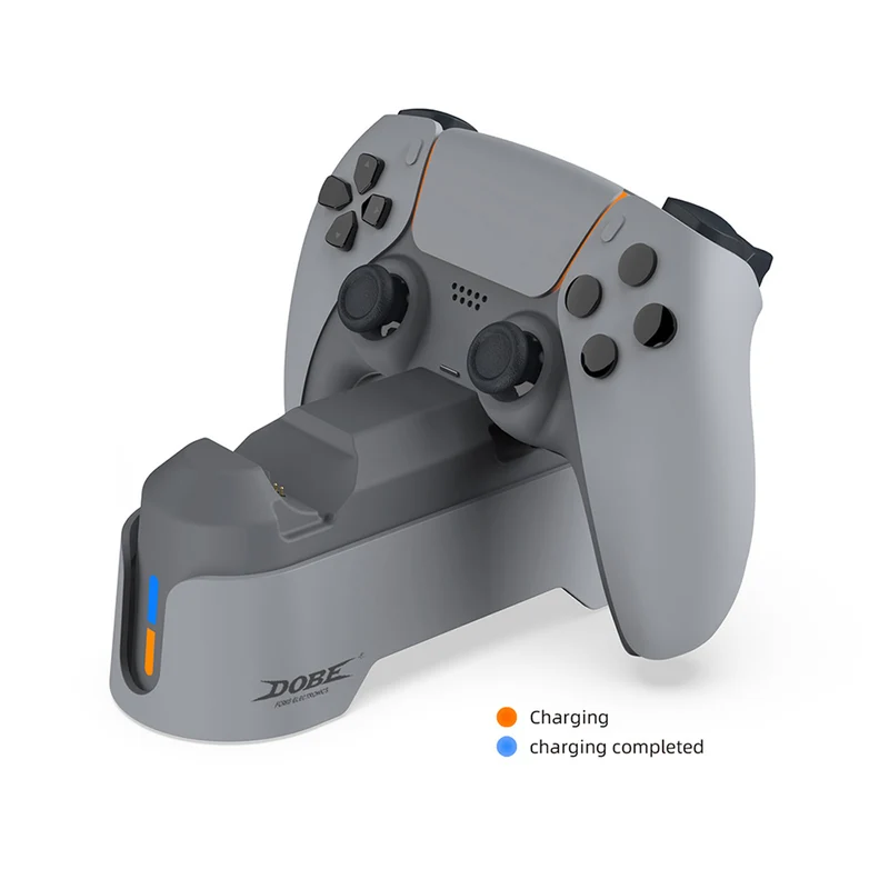 Dobe Double Charging Dock For PS5 Controller with Dual-Color Charging Indicator Light (Gray) (TP5-1501X)