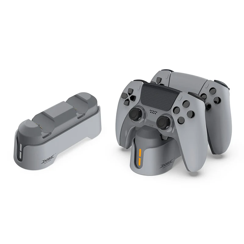Dobe Double Charging Dock For PS5 Controller with Dual-Color Charging Indicator Light (Gray) (TP5-1501X)