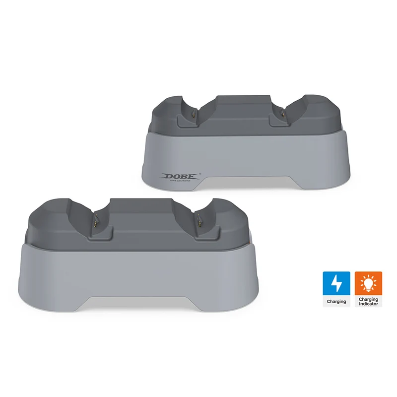 Dobe Double Charging Dock For PS5 Controller with Dual-Color Charging Indicator Light (Gray) (TP5-1501X)